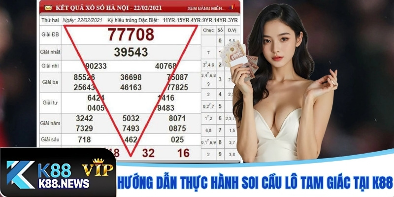 Hướng dẫn thực hành soi cầu lô tam giác tại K88